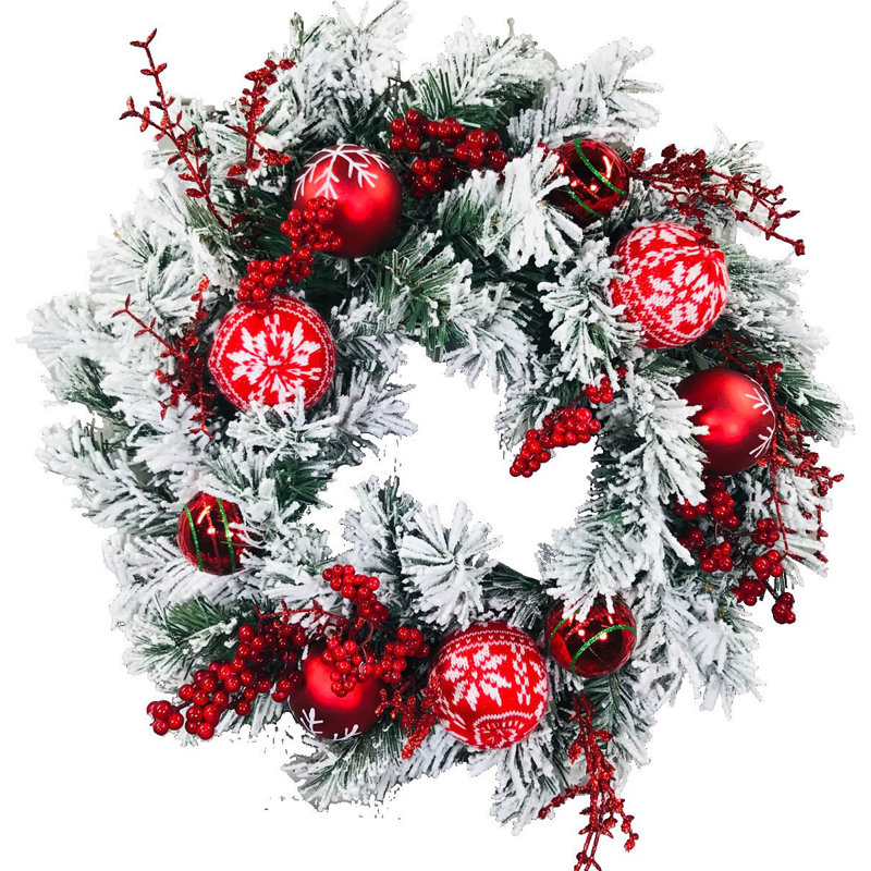 Couronne floquée en chlorure de polyvinyle 24 po
