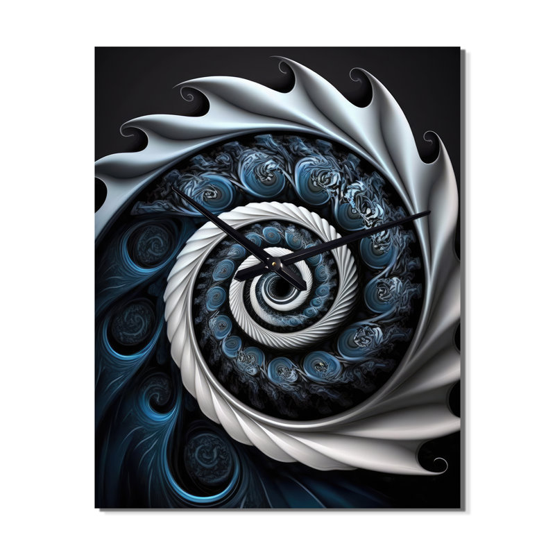 Vitrail liquide bleu et blanc II - Horloges murales modernes, H 28 po x l 12 po x P 1 po
