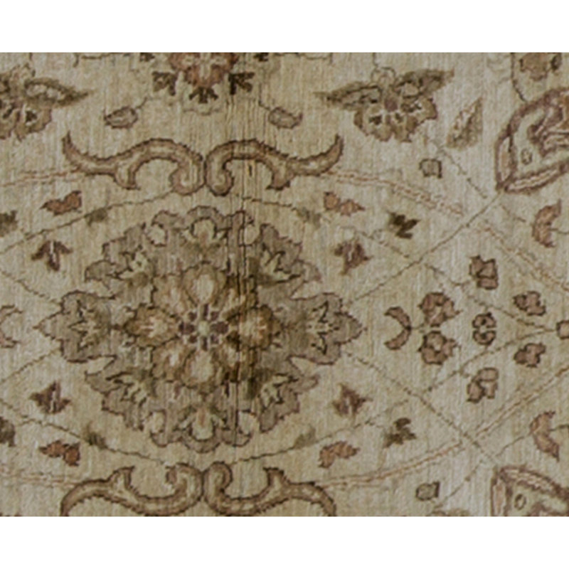 Hand Knotted Wool Area Rug in Cream