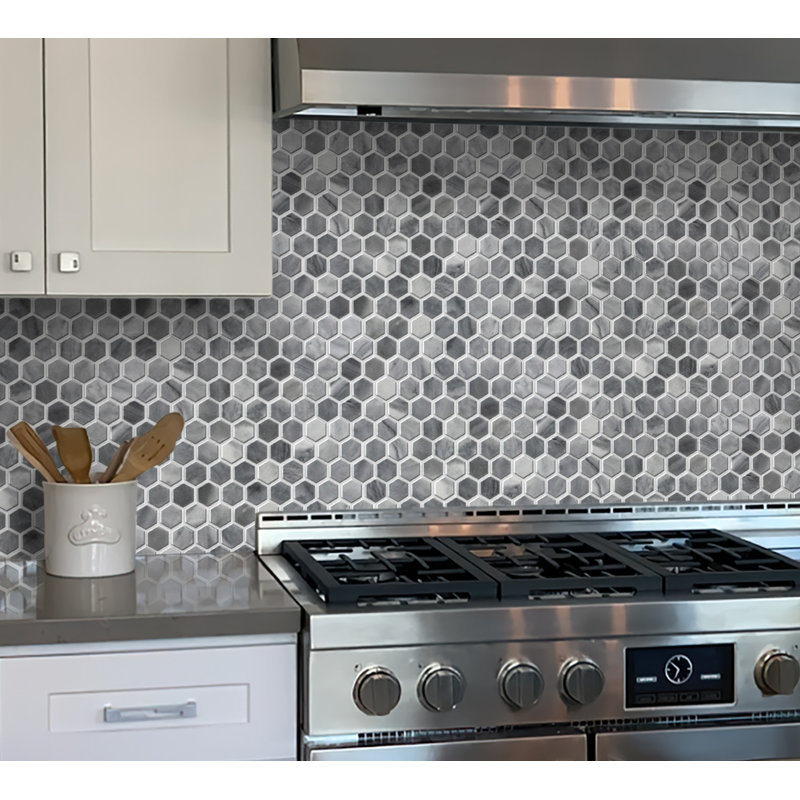 12" x 11.3" Marble Honeycomb Mosaic Wall & Floor Tile