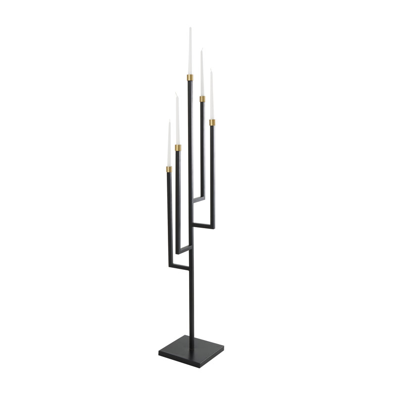 Bougeoir de table en aluminium, H 58,88 po x l 11 po x P 11 po