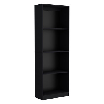 Bibliothèque maison avec présentoir moderne à 4 tablettes pour livres et décoration