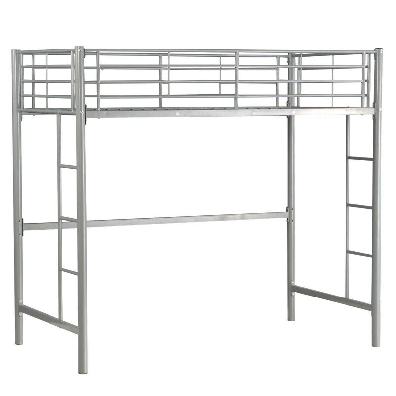Loft Bed with Built-in Ladder Included, Silver