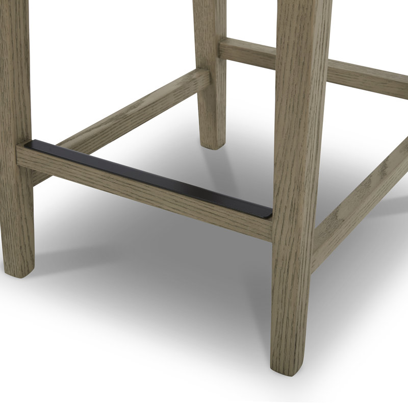 Tabouret de comptoir rembourré H 26 po Bethea (ensemble de 2), Lin Performance Effie