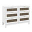 Commode 6 tiroirs Farmhouse, commode rustique, commode en bois, armoire de rangement large avec poignées en métal-1090671202