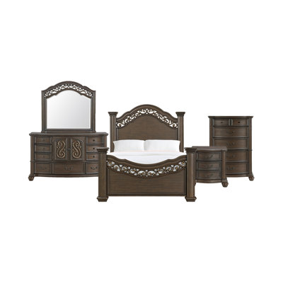 Gurvansh Panel Bedroom Set In Mahogany
