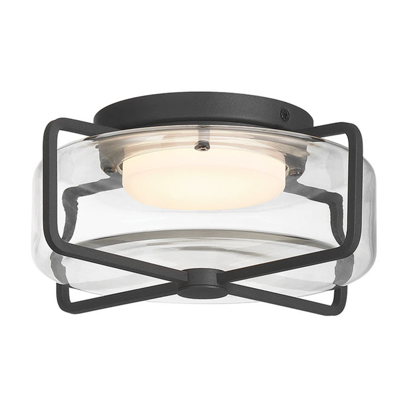 Florin, Outdoor, 10", Sand Black, Clear Glass