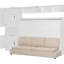 Lit mural blanc de taille double avec tablettes, et peu encombrant, convient aux petites fonctions, confort d'utilisation-960844051-960844050