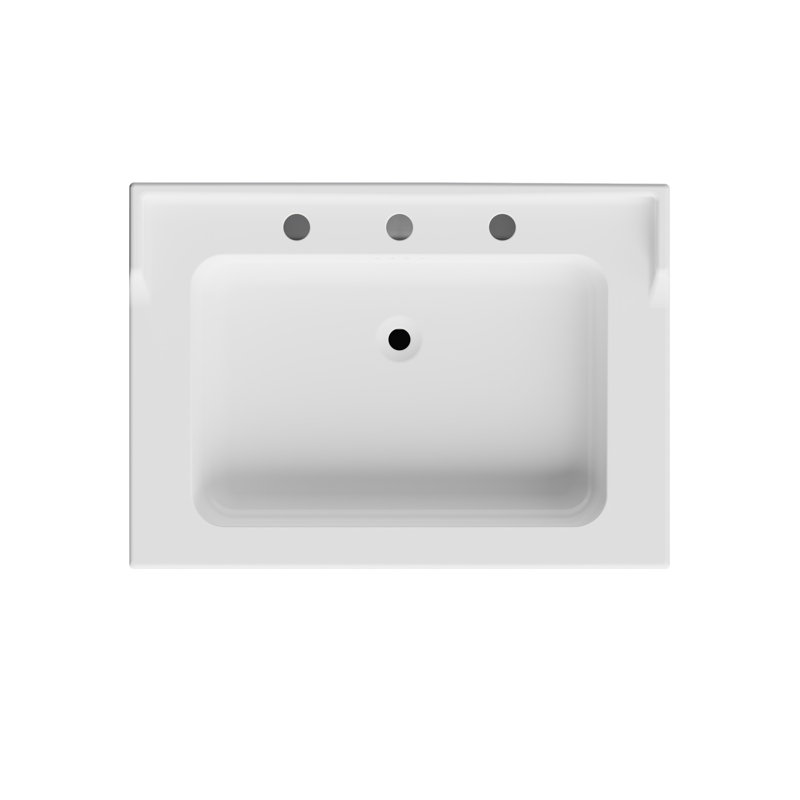 VALARTE PEDESTAL SINK, 31", WHITE, 8" DRILLING, Widespread Faucet