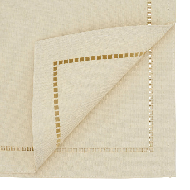 Neith Polyester Rectangle Table Runner, Ivory, 120" x 14"