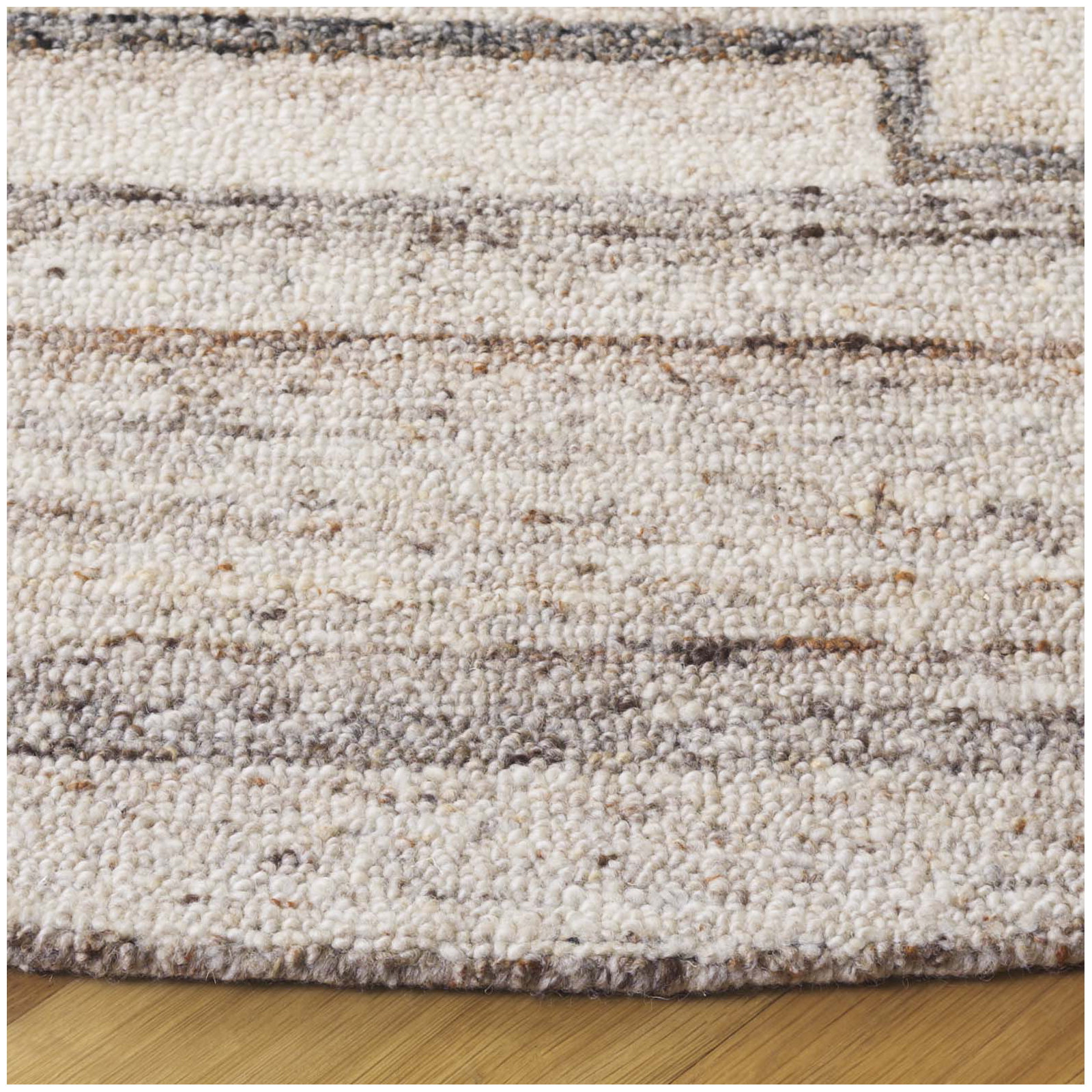 Jax Hand Tufted Brown / Beige Rug, Round 6'