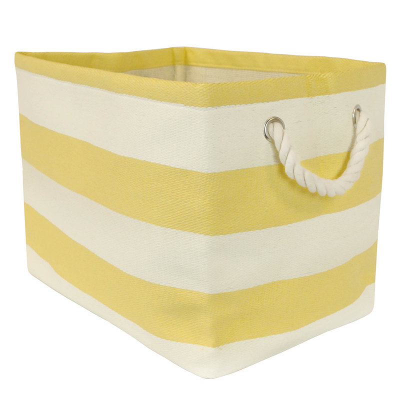 Breakwater Bay Haines Fabric Decorative Bin, 9" H x 10" W x 11" D, Yellow