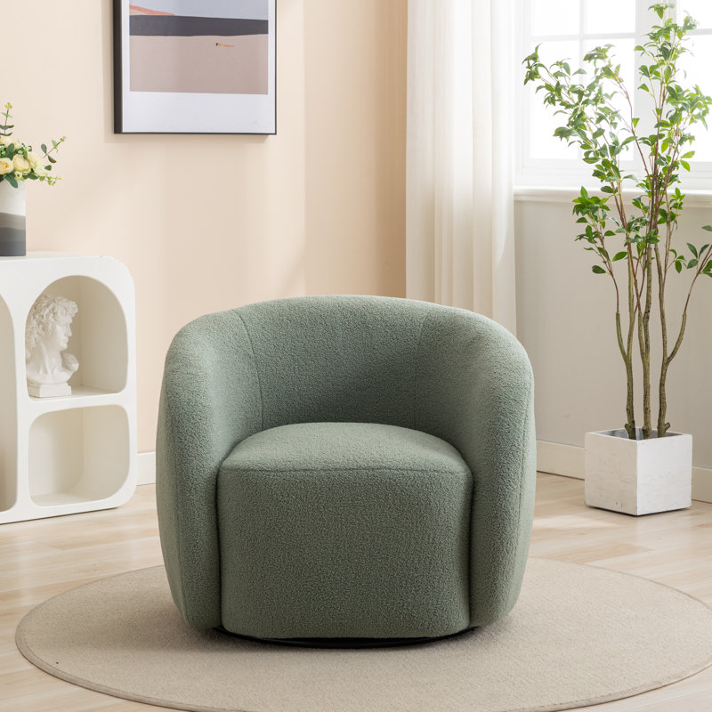 Fauteuil demi-tonneau Katherline, Mélange de polyester vert