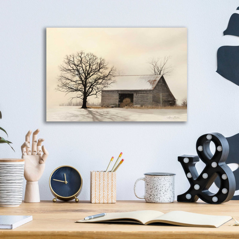 «Winter Shadows» par Lori Deiter, art mural en verre acrylique, H 12 po x l 16 po x P 0,13 po