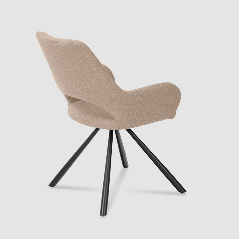 Picasso 45cm H Polyester Upholstered Metal Armchair, Brown