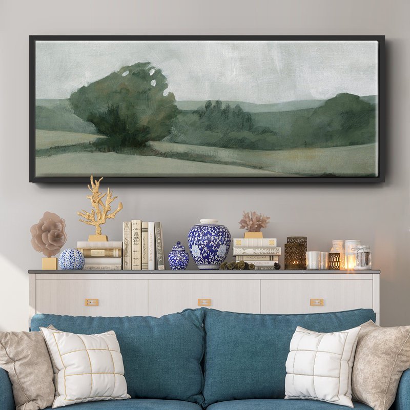 «Soft Green Landscape I», toile encadrée