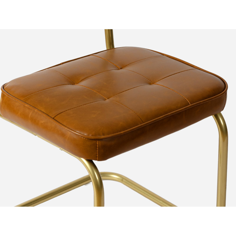 Ensemble de 4 chaises de salle à manger rembourrées en rotin et similicuir
