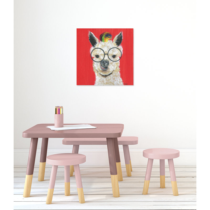 «Llama Lovely», art sur toile, H 24 po x l 24 po x P 1,5 po