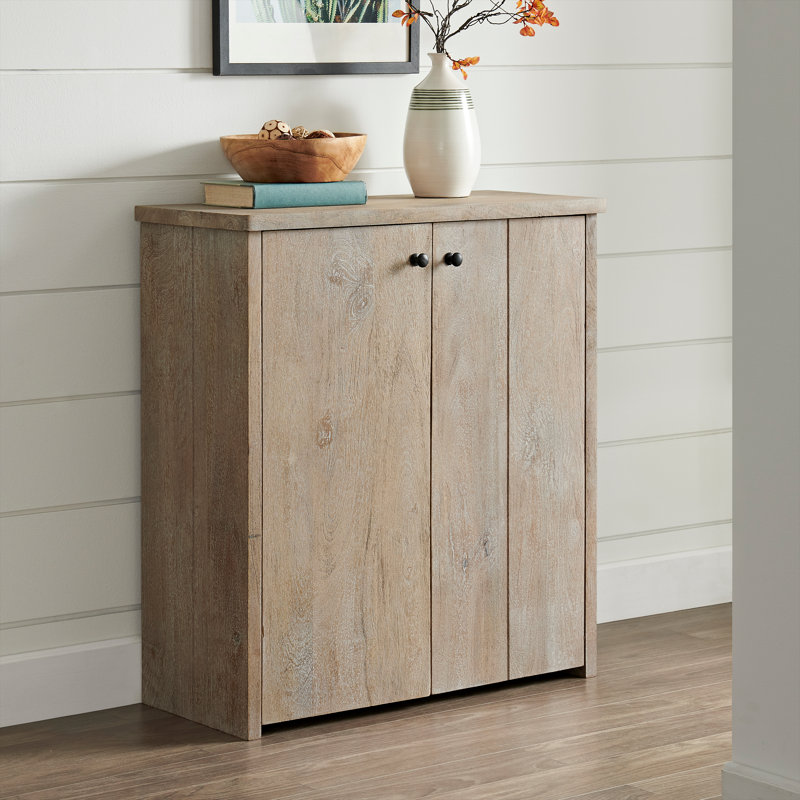 Castleton 31" Wide Industrial Rustic Farmhouse Solid Wood Shoe Cubbie Cabinet
