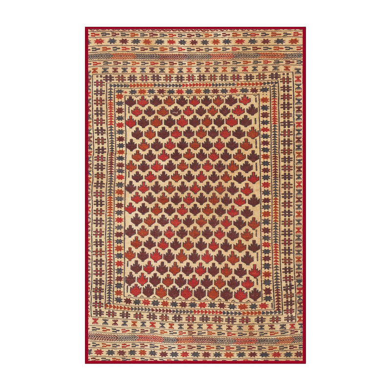 Tapis beige Southwestern, Rectangle 5 pi x 7 pi