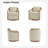 Meredy Jess Modern Farmhouse Edging Swivel Barrel Chair with Toss Pillows (Set of 2)
