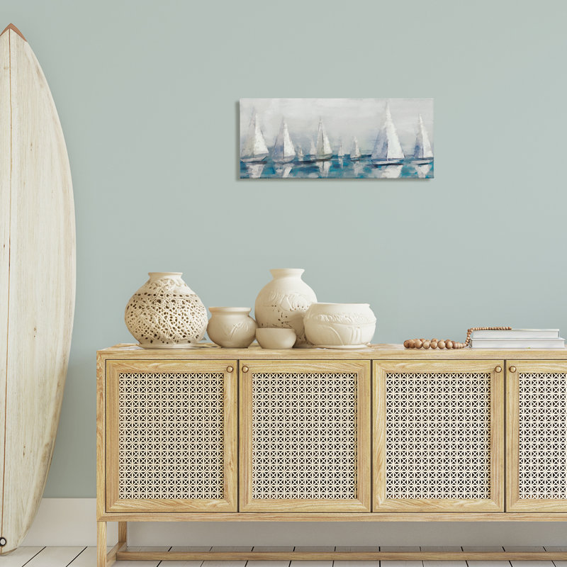 Art mural sur toile, "Voile de flotte" par Ziwei Li, H 13 po x l 30 po