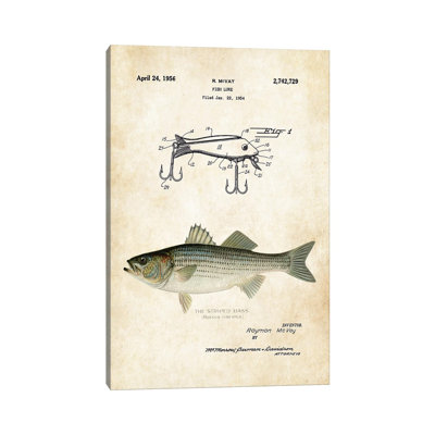 Striped Bass Fishing Lure - Wrapped Canvas Print