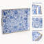 Plateau de service décoratif avec pivoines bleues et blanches, plateau rectangulaire en polypropylène pour la décoration intérieure