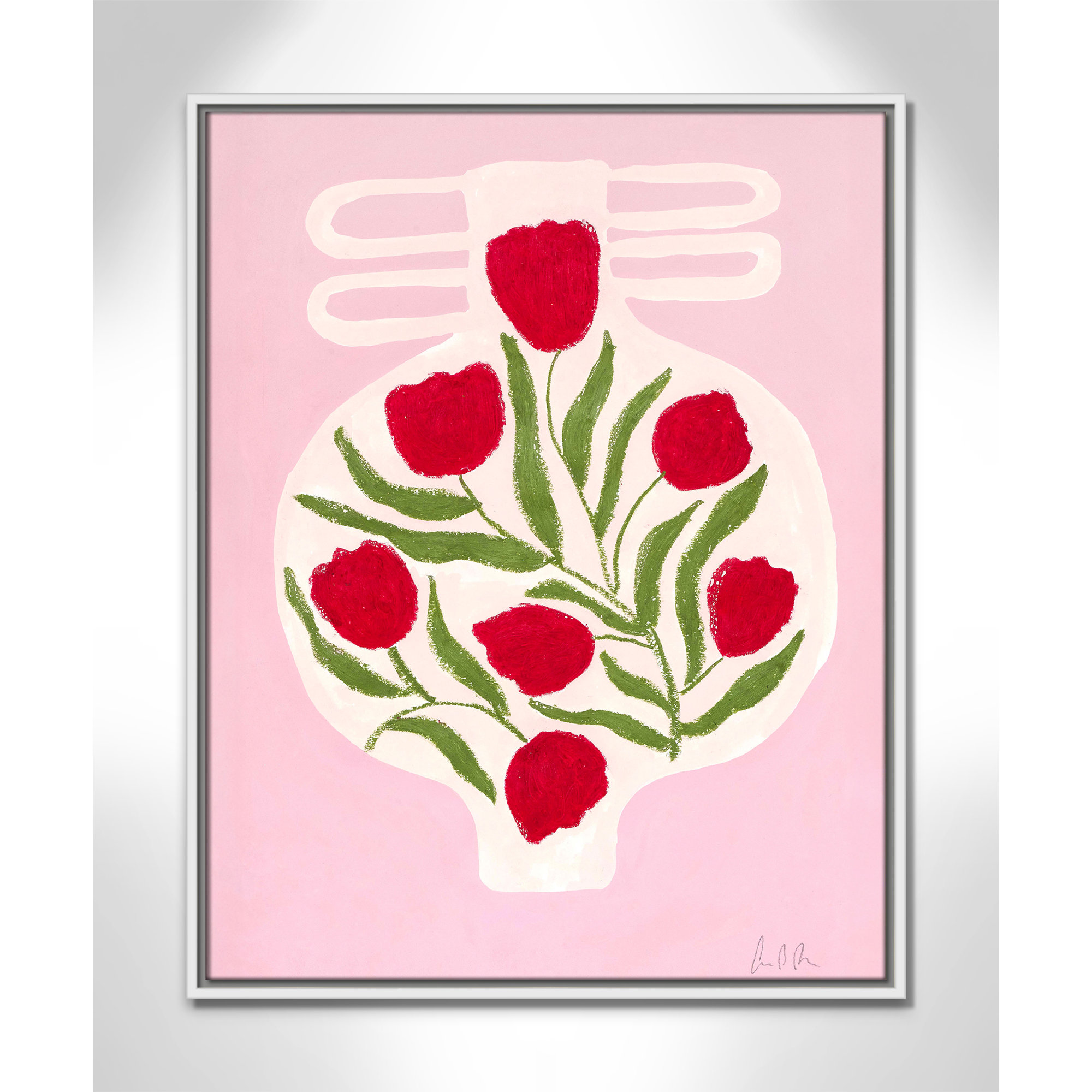 Vase No. 02 Print by Camilla Bergqvist, 29.5" H x 23.5" W, White