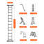 Échelle pliante multi-usages 7-en-1 3 marches pour travailler-512463279-512463276-512463277