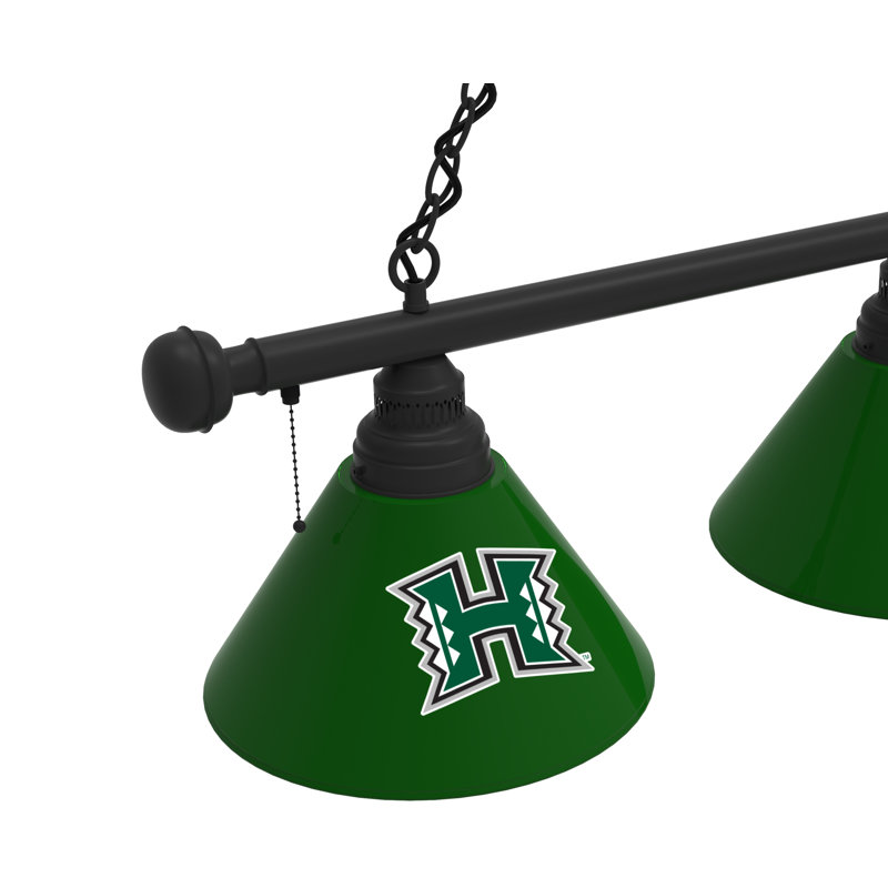 3 - Light Pool Table Lights Pendant, Black, Hawaii Rainbow Warriors