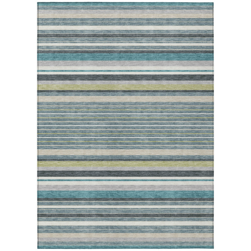 Machine Washable Indoor/Outdoor Drennen ACN2330 Stripes Rug, Rectangle 2'6" x 3'10"
