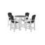 Chaises de patio - table de bar d'extérieur avec tabourets et 5 tabourets blancs et gris
