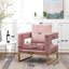 Fauteuil d'appoint contemporain rembourré, rose-149088788