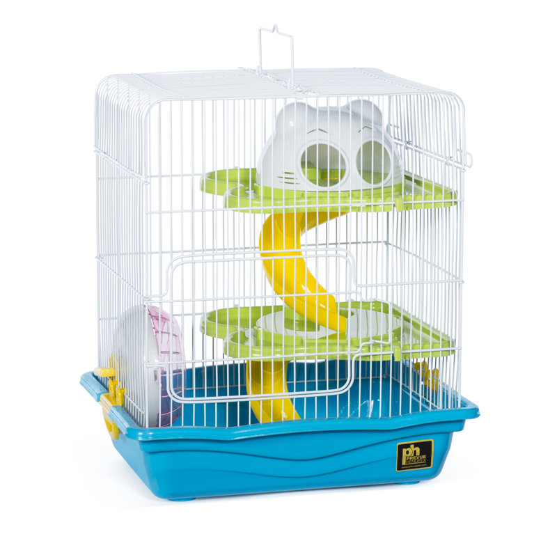 Cage à hamster avec plateforme Cherronda, Petit (H 16 po x l 10,5 po x P 14 po), Bleu