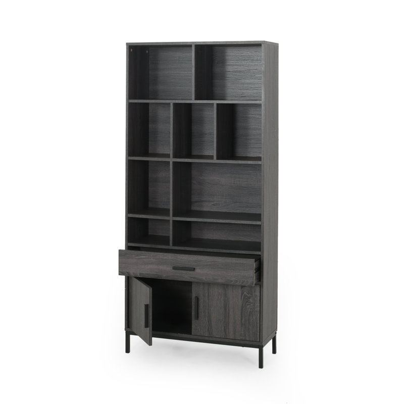 Inoue Storage Bookcase, Dark Grey