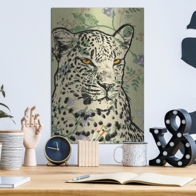 Bungalow Rose «Papier peint Jaguar» par Dean Russo, art mural en métal, H 16 po x l 12 po