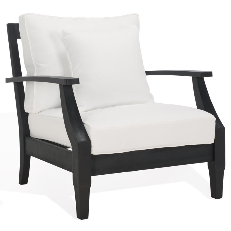 Chaise de patio avec coussins Samya, Noir, noir, noir, noir, Blanc