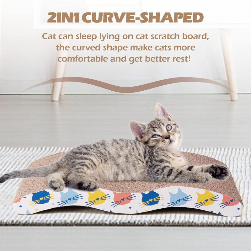 Cat Scratcher Cardboard Scratching Pad With Catnip 3 Pack
