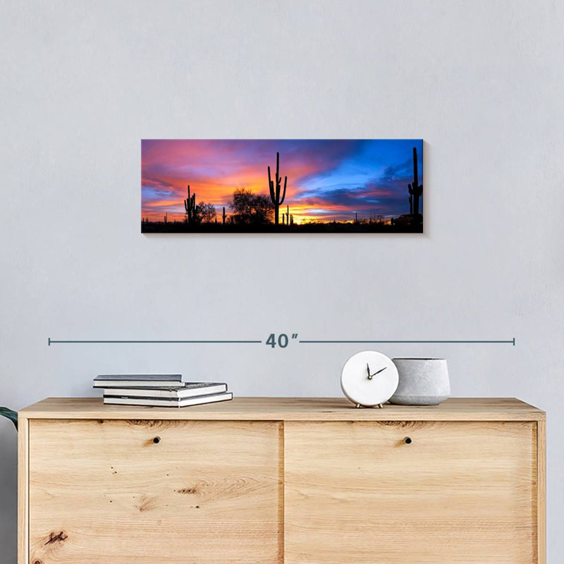 " Sunset In Sonoran Desert ", 8" H x 24" W x 1" D