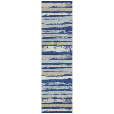 Sylira Navy Washable Indoor-Outdoor Rug - 