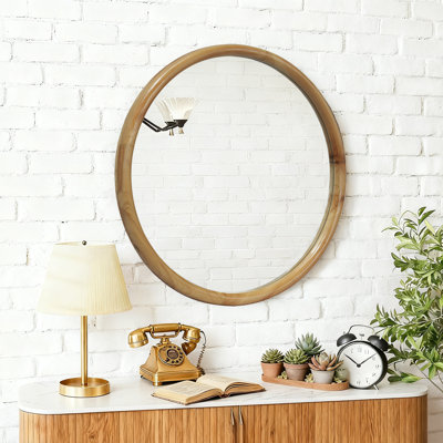 Miroir décoratif en bois naturel 27,56 po