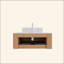 Meuble-lavabo de salle de bain 36 po avec lavabo, armoire de rangement de salle de bain à bords arrondis flottants avec tiroir, lavabo rectangulaire en céramique blanche, sans robinet, pré-assemblé-1435972254-1435972255