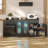 54'' Large Kitchen Island With Tilt Out Trash Can Cabinet & Adjustable Shelves, Kitchen Furniture & Led Light & 2 Drawers.