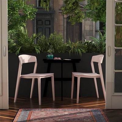 Outdoor/Indoor Stacking Resin Chair With Ribbon Back