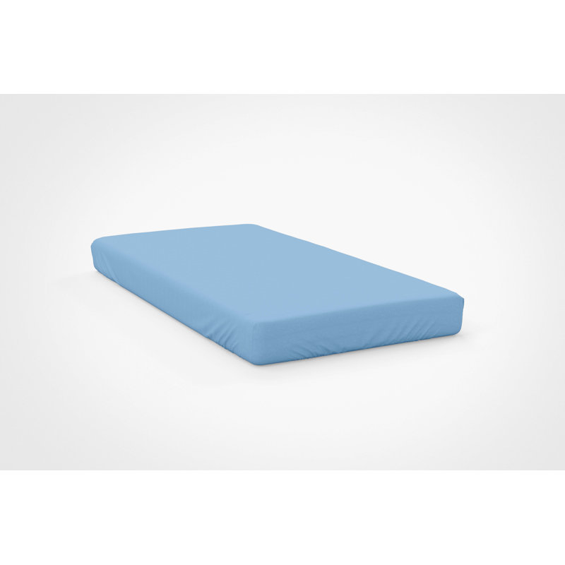 200 TC 50/50 Percale Polycotton Percale Fitted Sheet, Sky Blue, Super King (6')