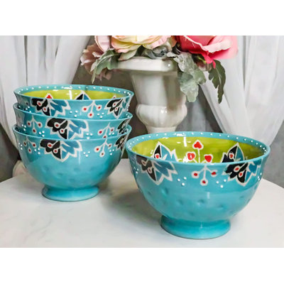 Luxury Ottoman Style Textured Dining Bowls Set Of 4 Four Seasons Tapestry Bowl