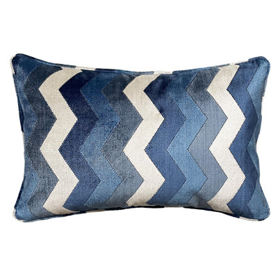 Housse et insert de coussin réversible en velours à chevrons