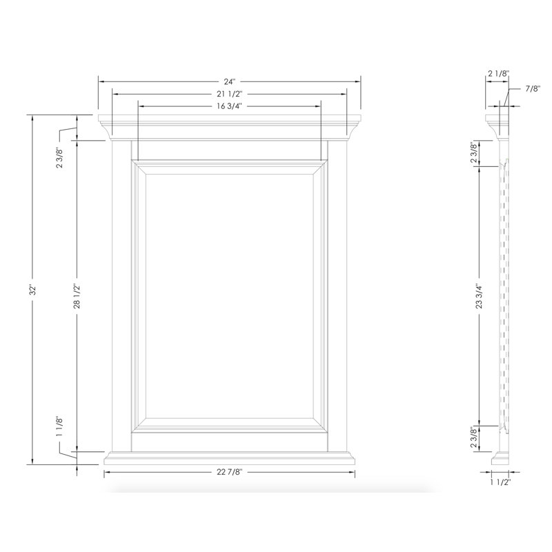 Bernardsville Wood Flat Wall Mirror, White
