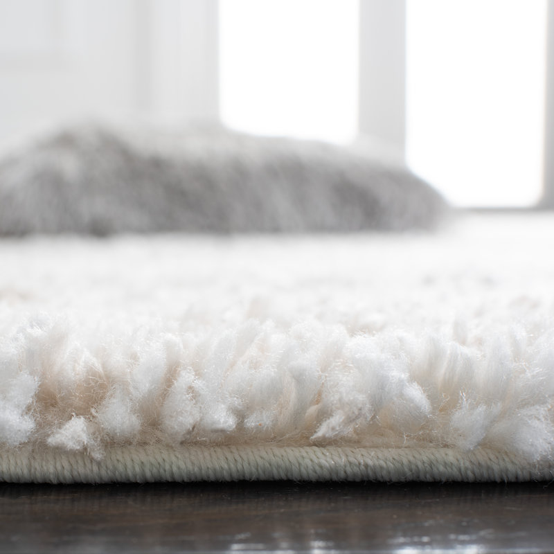 Mena Abstract Gray/Ivory Area Rug, Round 6'7"